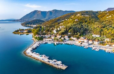Lefkada Adası yakınlarındaki Lygios Köyü, Yunanistan.