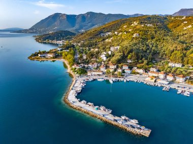 Lefkada Adası yakınlarındaki Lygios Köyü, Yunanistan.