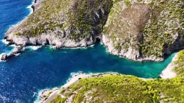 Yunanistan 'ın İyon Adaları' ndaki Zakynthos kıyısındaki Porto Steniti Plajı