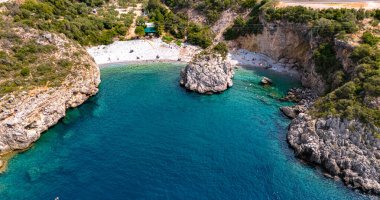 Foneas plajı, güney Moreloponnese, Yunanistan 'daki Messenia' nın bölgesel biriminde..