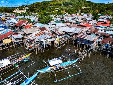 Filipinler 'in Palawan ilindeki Coron kasabasının yoksul ilçesi..