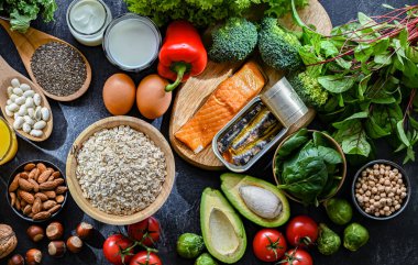 Osteoporoz ve sağlıklı kemikler için önerilen gıda ürünleri.