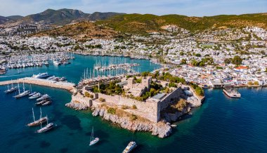 Türkiye 'nin Mugla ilindeki Bodrum' un hava manzarası.