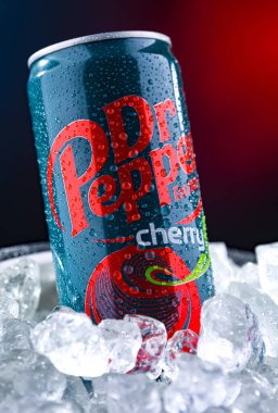 POZNAN, POL - 21 MAR 2025: bir kutu gazlı içecek