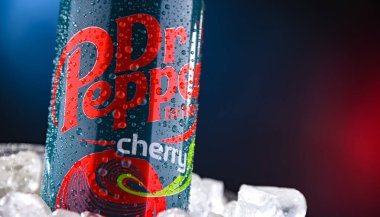 POZNAN, POL - 21 MAR 2025: bir kutu gazlı içecek