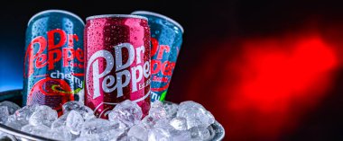 POZNAN, POL - 01 NİSAN 2025: Karbonatlı meşrubat konserveleri