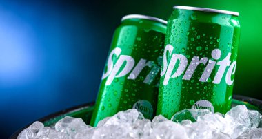 POZNAN, POL - 02 APR 2025: The Coca Cola Company tarafından dağıtılan karbonatlı bir meşrubat.