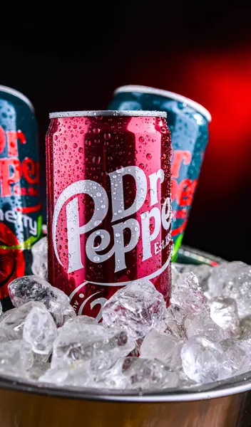 POZNAN, POL - 01 NİSAN 2025: Karbonatlı meşrubat konserveleri