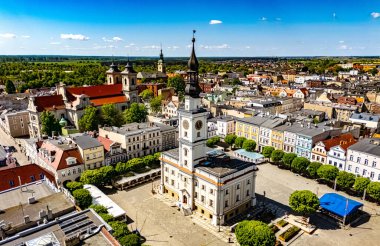 Polonya 'nın Büyük Voyvoda bölgesindeki Leszno eski kentinin mimarisi
