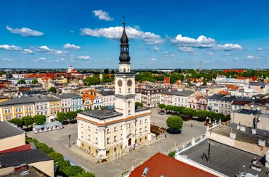 Polonya 'nın Büyük Voyvoda bölgesindeki Leszno eski kentinin mimarisi