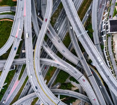 Kuala Lumpur, Malezya yakınlarındaki Petaling Jaya 'da spagetti kavşağı.