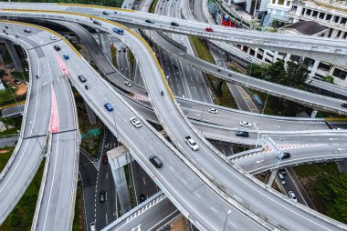 Kuala Lumpur, Malezya yakınlarındaki Petaling Jaya 'da spagetti kavşağı.