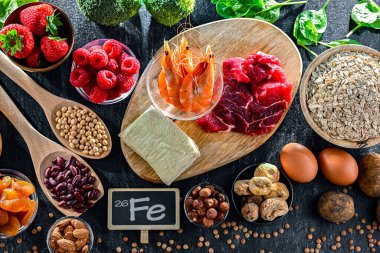 Gıda ürünleri zengin demir kaynakları.