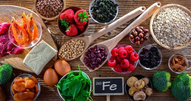Gıda ürünleri zengin demir kaynakları.