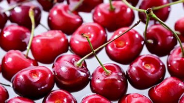 Taze kirazlı kompozisyon.