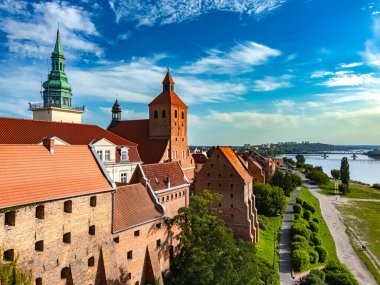 Kuyavian-Pomeranya Voyvoda 'daki Grudziadz eski kasabasının manzarası, Polonya