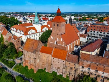 Kuyavian-Pomeranya Voyvoda 'daki Grudziadz eski kasabasının manzarası, Polonya