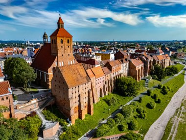 Kuyavian-Pomeranya Voyvoda 'daki Grudziadz eski kasabasının manzarası, Polonya