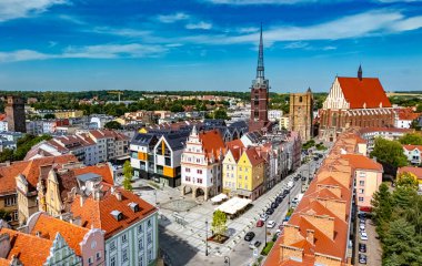 Polonya 'nın Opole Voyvoda Nysa şehrinin manzarası