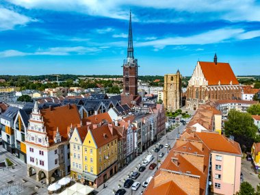 Polonya 'nın Opole Voyvoda Nysa şehrinin manzarası