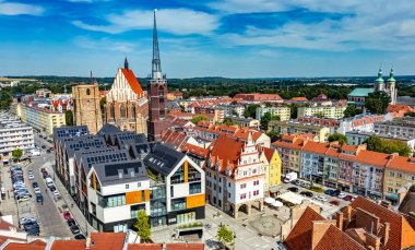 Polonya 'nın Opole Voyvoda Nysa şehrinin manzarası