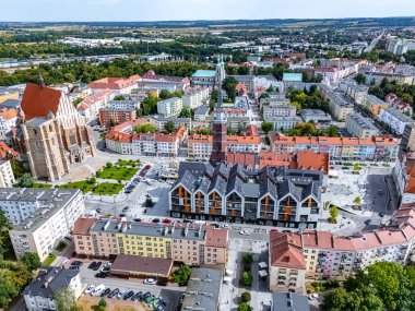Polonya 'nın Opole Voyvoda Nysa şehrinin manzarası