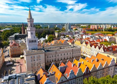 Opole Voyvoda 'daki Opole kasabası manzarası, Polonya.