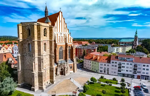 Polonya 'nın Opole Voyvoda Nysa şehrinin manzarası