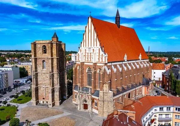 Polonya 'nın Opole Voyvoda Nysa şehrinin manzarası