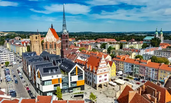 Polonya 'nın Opole Voyvoda Nysa şehrinin manzarası