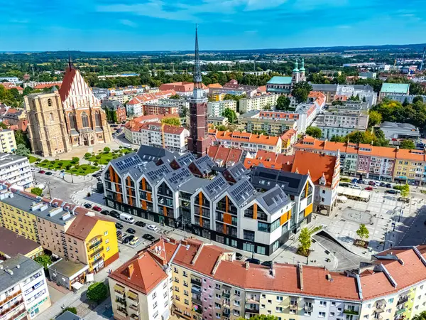 Polonya 'nın Opole Voyvoda Nysa şehrinin manzarası