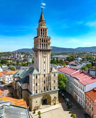 Polonya 'nın Silezya Voyvodalığındaki Bielsko Biala kasabasının manzarası.