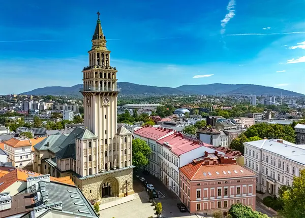 Polonya 'nın Silezya Voyvodalığındaki Bielsko Biala kasabasının manzarası.