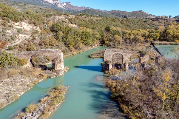Γέφυρα Roncalese Μεσαιωνική Κατασκευή Επτά Καμάρες Ημι Ερειπωμένες Που Βρίσκεται — Φωτογραφία Αρχείου