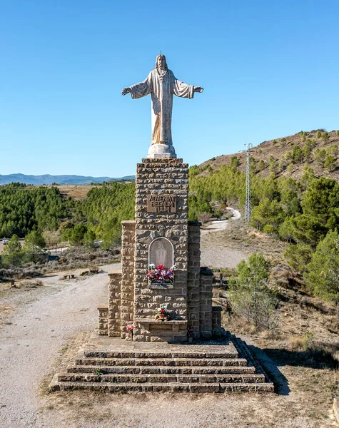 スペインのサンゲサ 2022年11月10日 1945年にイエスの聖なる心はサンゲサに奉献されました 彫刻家の仕事ホセ ラレーア エチェニス 建築家サルバドール ガヤラによる8メートルのベース — ストック写真