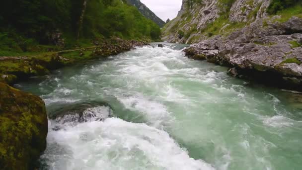 Den Cares River Ligger Picos Europa National Park Furstendömet Asturien — Stockvideo