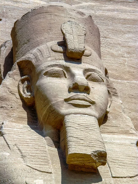 Ancient egyptian pharaoh Rameses II sculpture. 1264 year BC. Abu Simbel Egypt