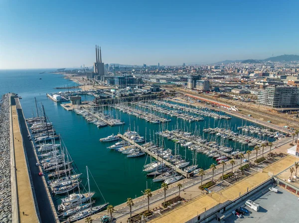 Badalona Spanya Şubat 2023 Marina Badalona Spanya Nın Barcelona Eyaletinin — Stok fotoğraf