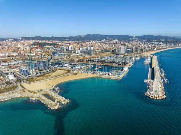 Badalona Spanya Şubat 2023 Marina Badalona Spanya Nın Barcelona Eyaletinin — Stok fotoğraf