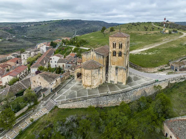 Kościół Salwadoru Sepulveda Prowincja Segovia Widok Tylne Apsydy — Zdjęcie stockowe