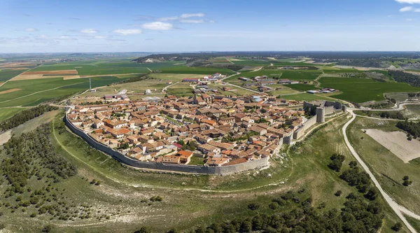 Panoramatický Letecký Pohled Středověké Město Urena Valladolid Španělsko — Stock fotografie