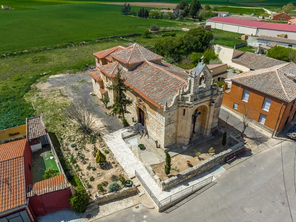 Widok Lotu Ptaka Kościół San Cucufate Prowincji Villardefrades Valladolid Hiszpanii — Zdjęcie stockowe