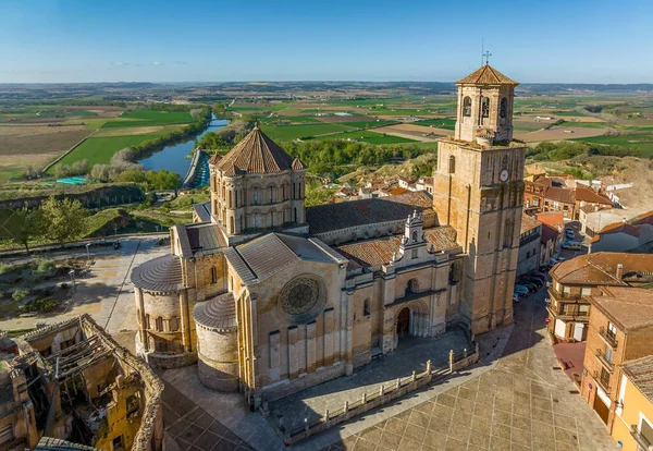 Flybilde Collegiate Church Santa Maria Mayor Byen Toro Province Zamora – stockfoto