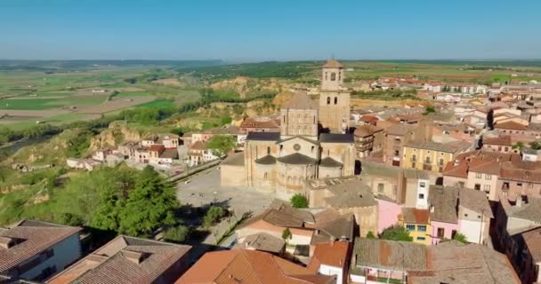 Vista Aérea Colegiata Santa Maria Mayor Ciudad Toro Provincia Zamora — Vídeo de stock