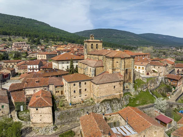 Kostel Panny Marie Vinuesy Provincii Soria Španělsku Panoramatický Letecký Pohled — Stock fotografie