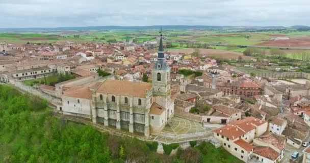 Panoramiczny Widok Lotu Ptaka Prowincji Lerma Burgos Hiszpanii — Wideo stockowe
