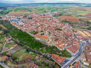 Lerma Burgos bölgesinin panoramik hava görüntüsü İspanya