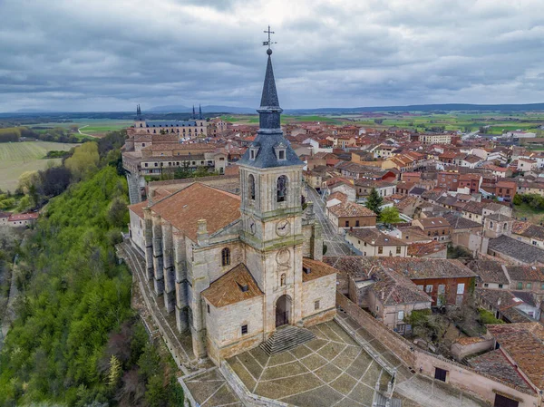Vue Aérienne Église San Pedro Lerma Burgos Province Espagne — Photo