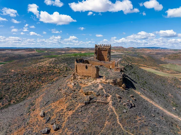 Luftaufnahme Der Burg Pozuel Ariza Der Provinz Zaragoza Raya — Stockfoto