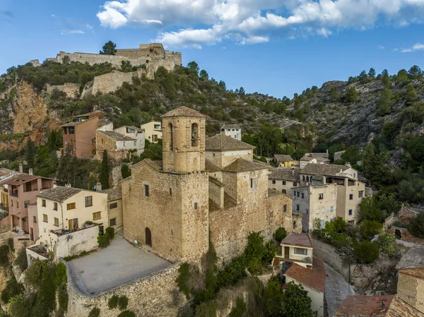 Stary Kościół Zamek Templariuszy Miravet Prowincja Tarragona Hiszpania — Zdjęcie stockowe